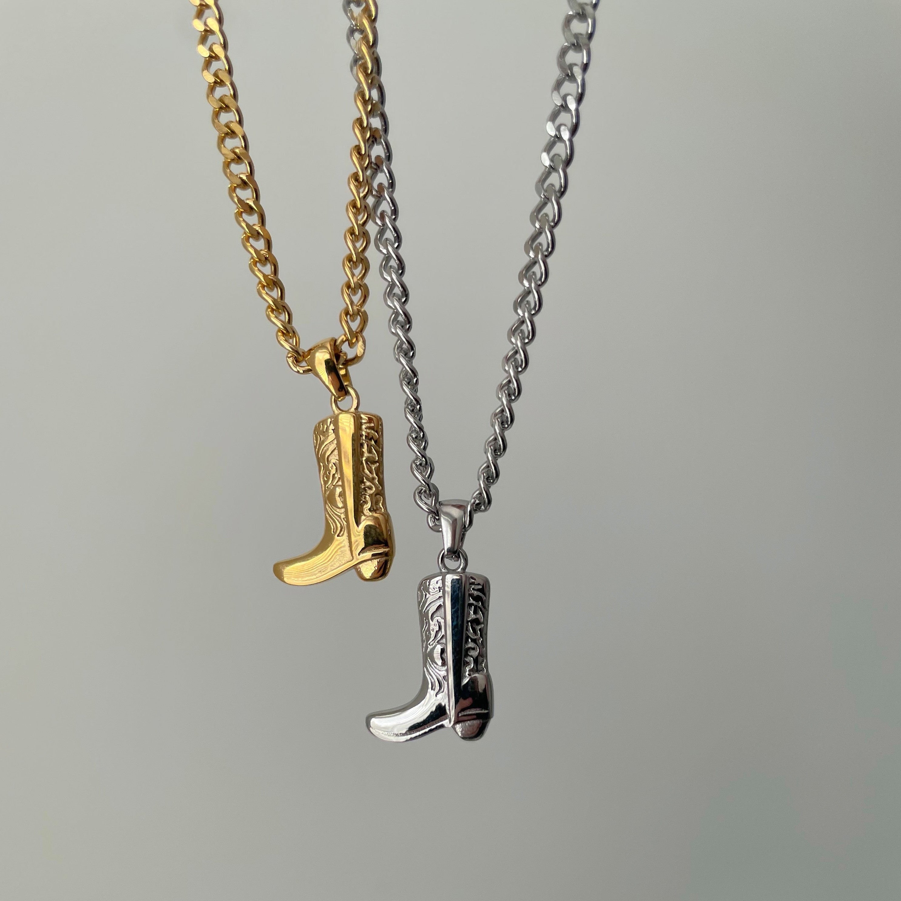Western Charm Necklace - Cowboy Boot Pendant