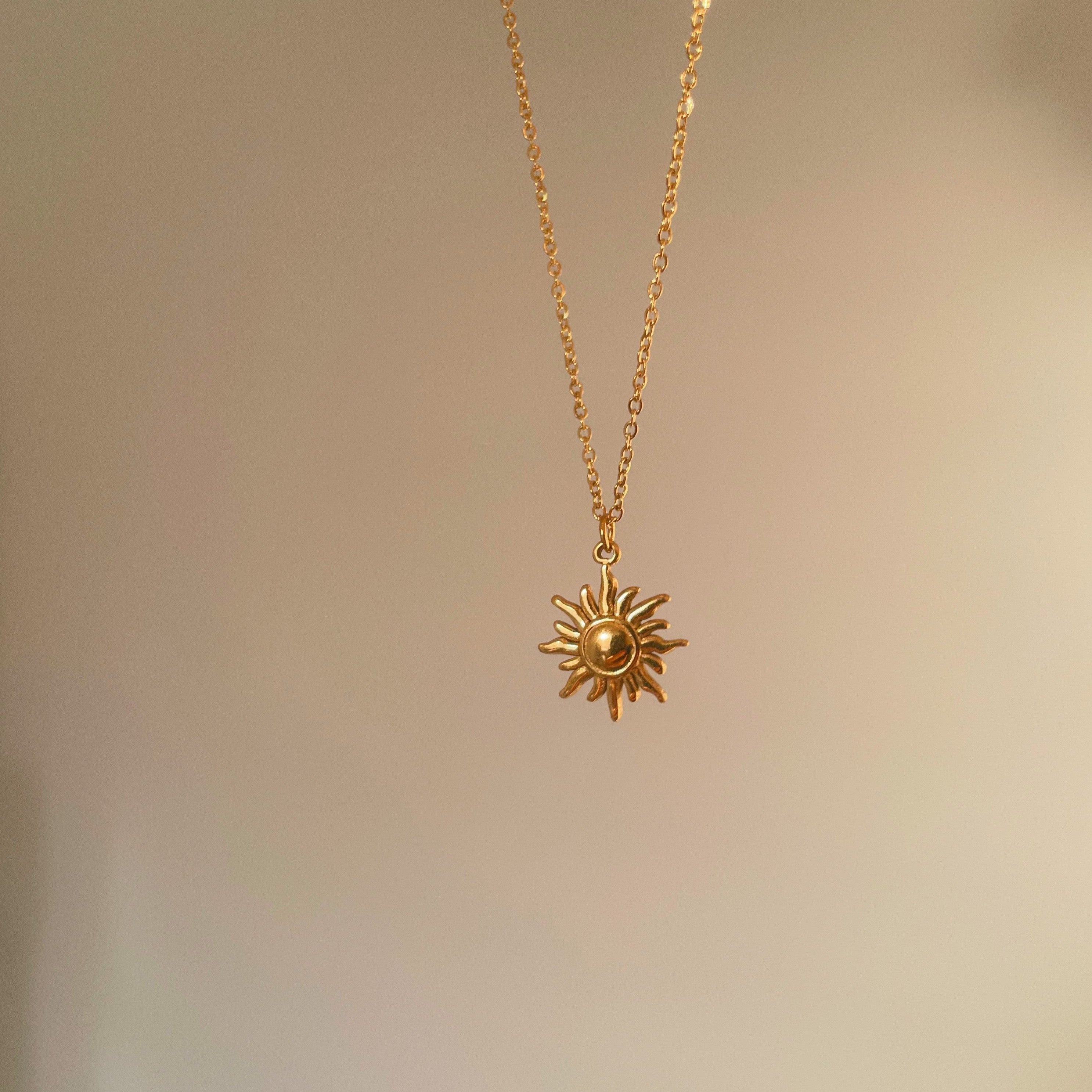 Sun Necklace with PVD Coating