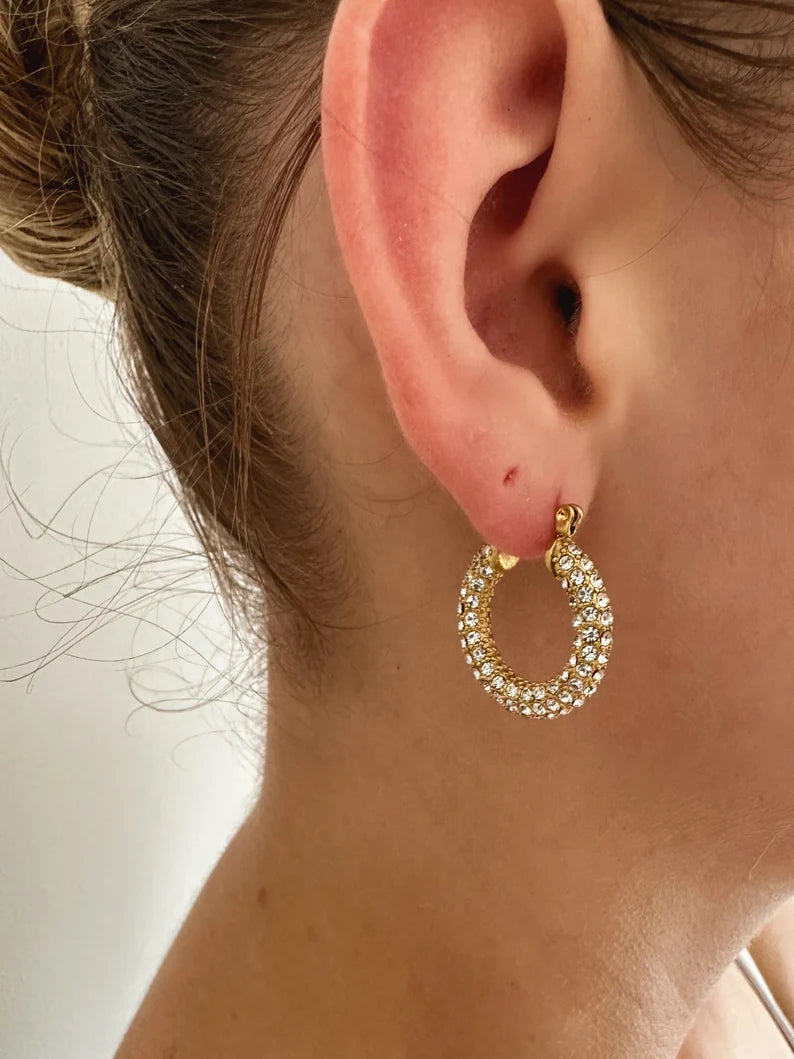 Radiant Cubic Zirconia Hoop Earrings for Effortless Glamour