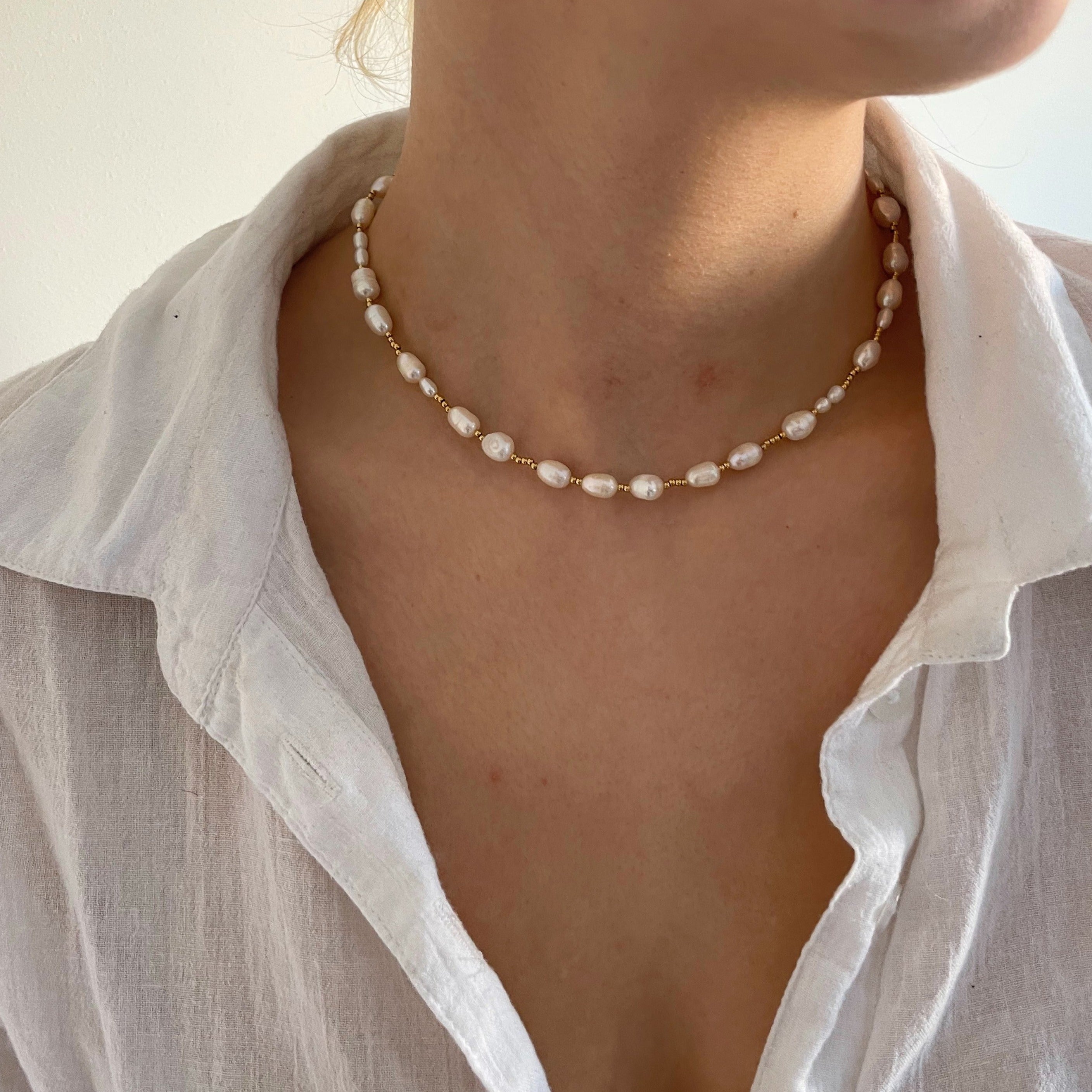 Lucia Pearl Necklace - Cosmic Chains 