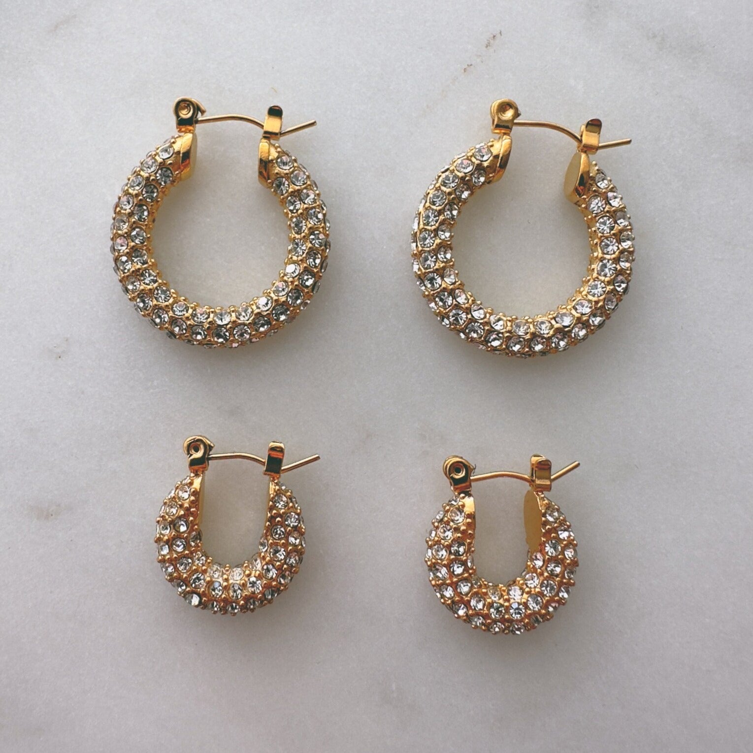 Detailed Shot of 'Bling Fling' Cubic Zirconia Hoop Earrings