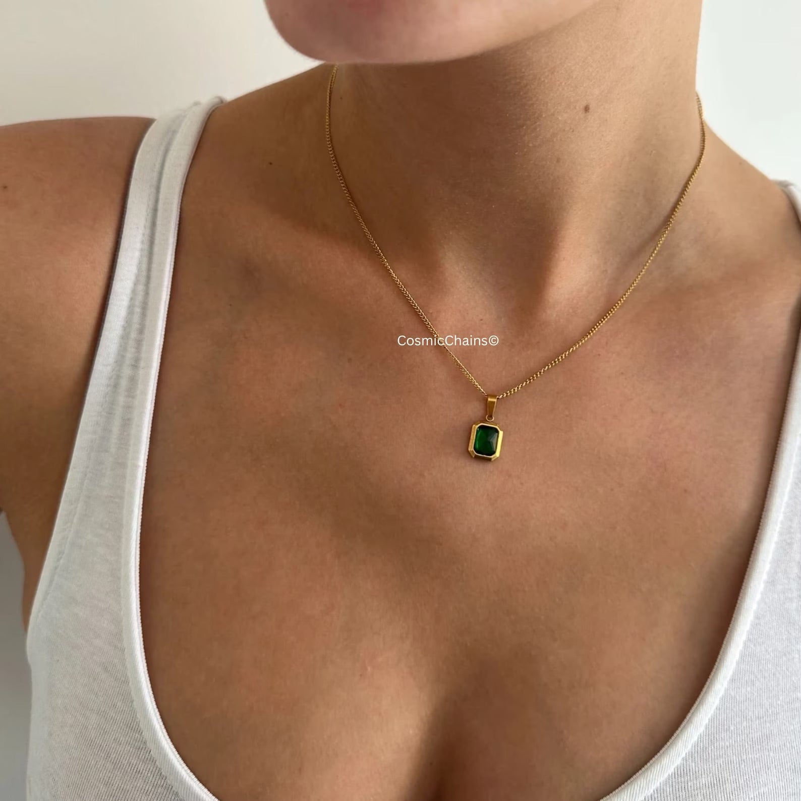 Gold and Emerald Necklace