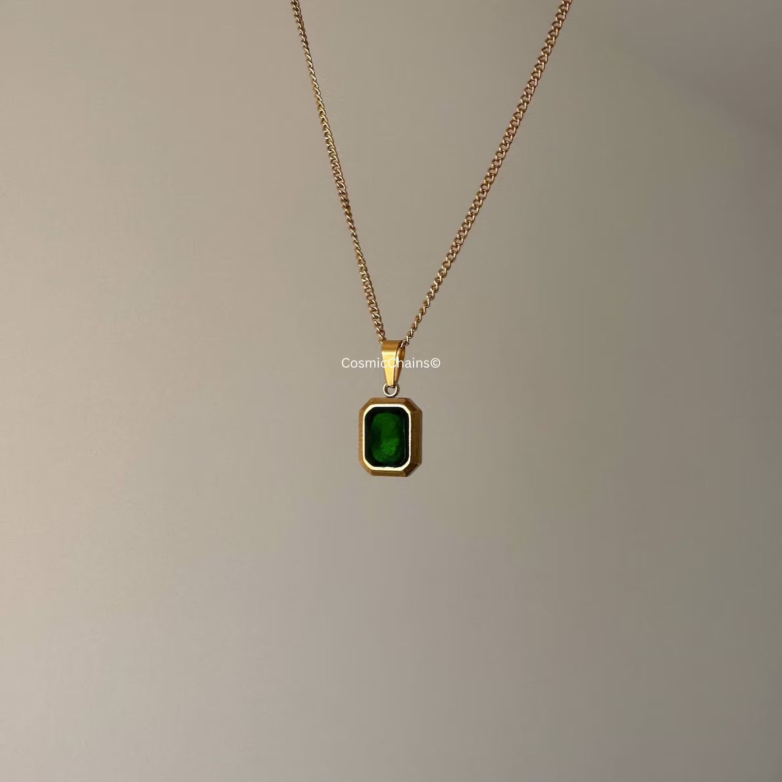 Timeless Gold and Emerald Necklace - Serenity Necklace