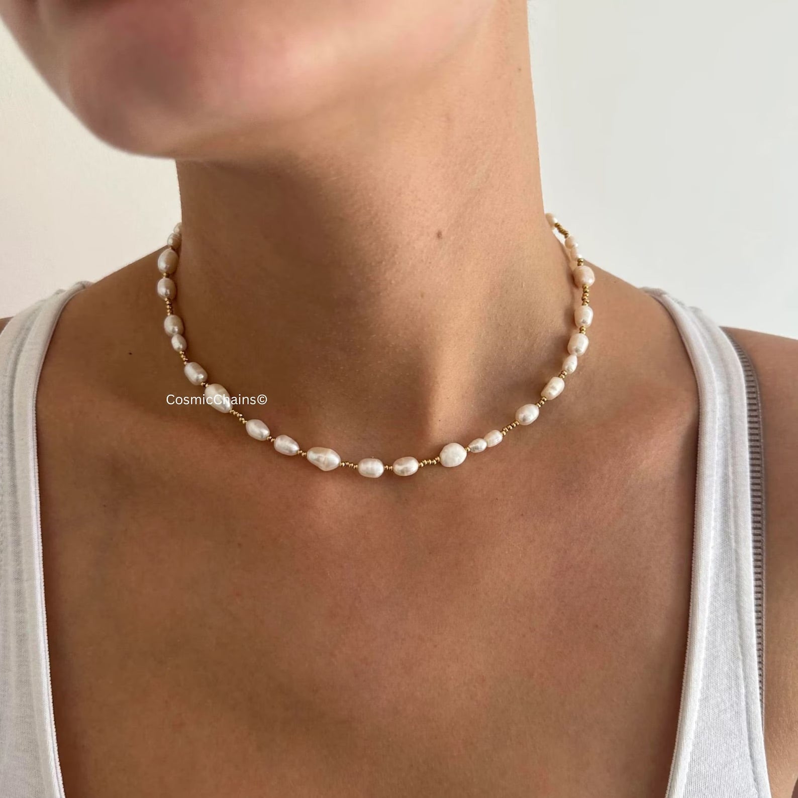 Lucia Pearl Necklace - Cosmic Chains