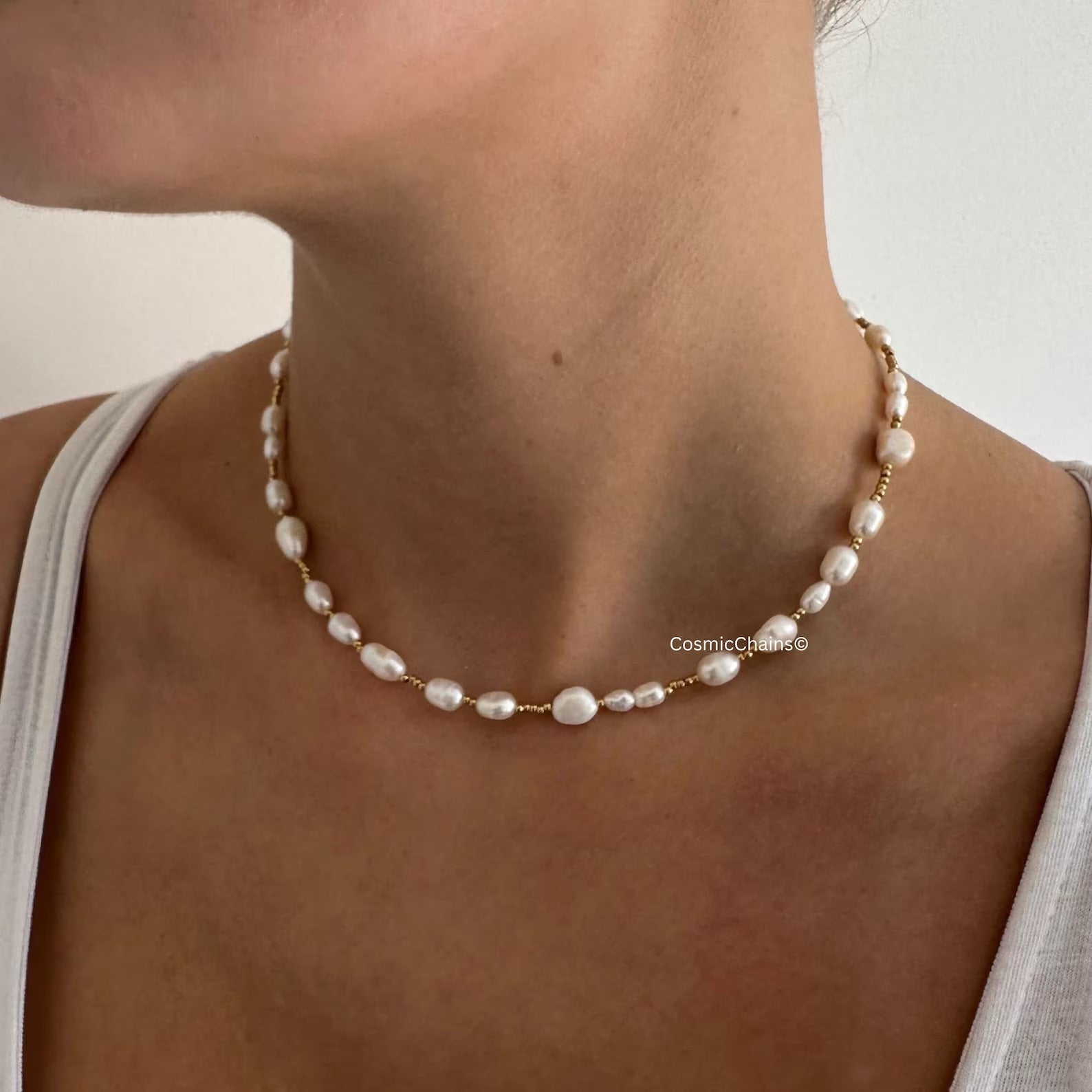 Lucia Pearl Necklace - Cosmic Chains