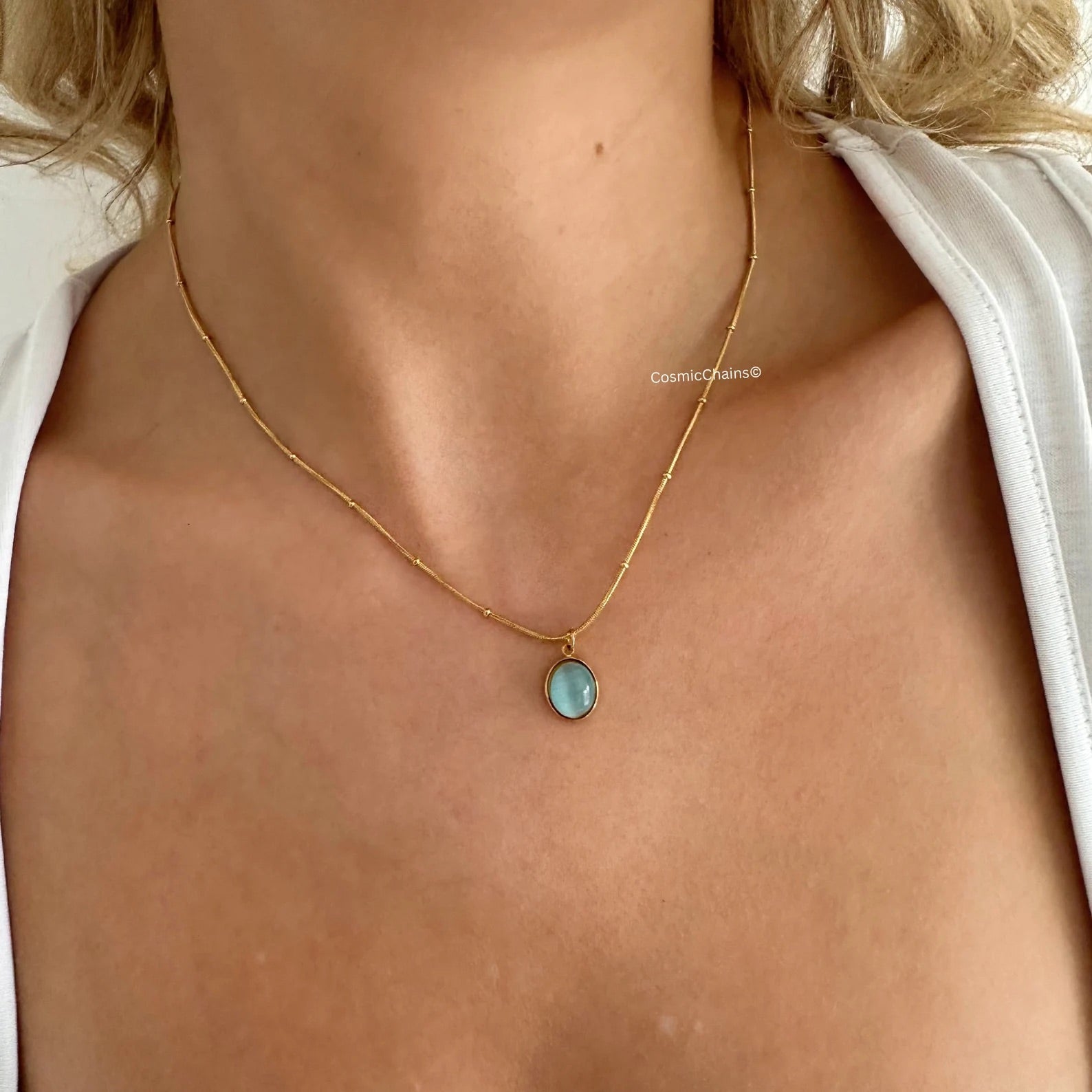 Blue Pendant Necklace - Cosmic Chains