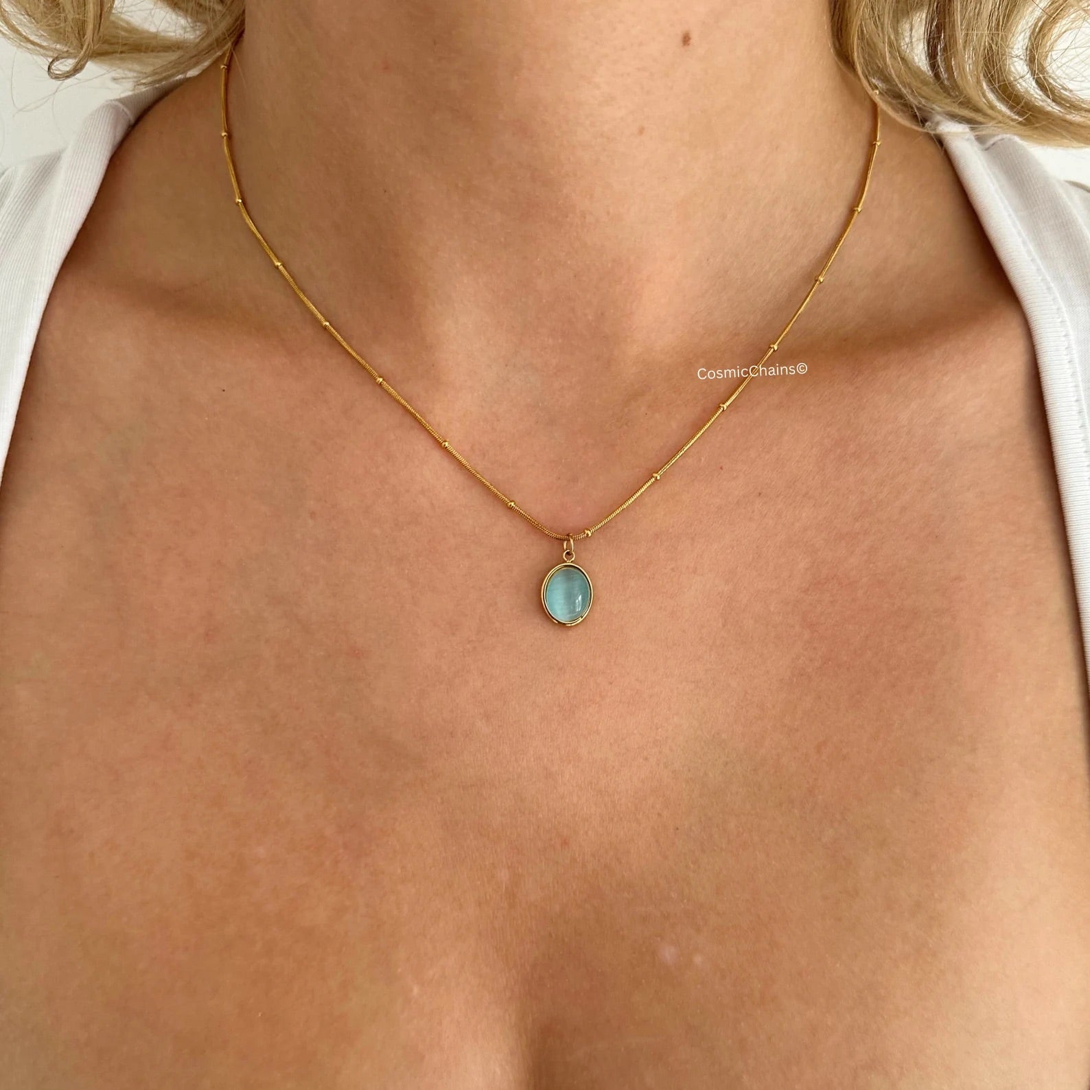Blue Pendant Necklace - Cosmic Chains