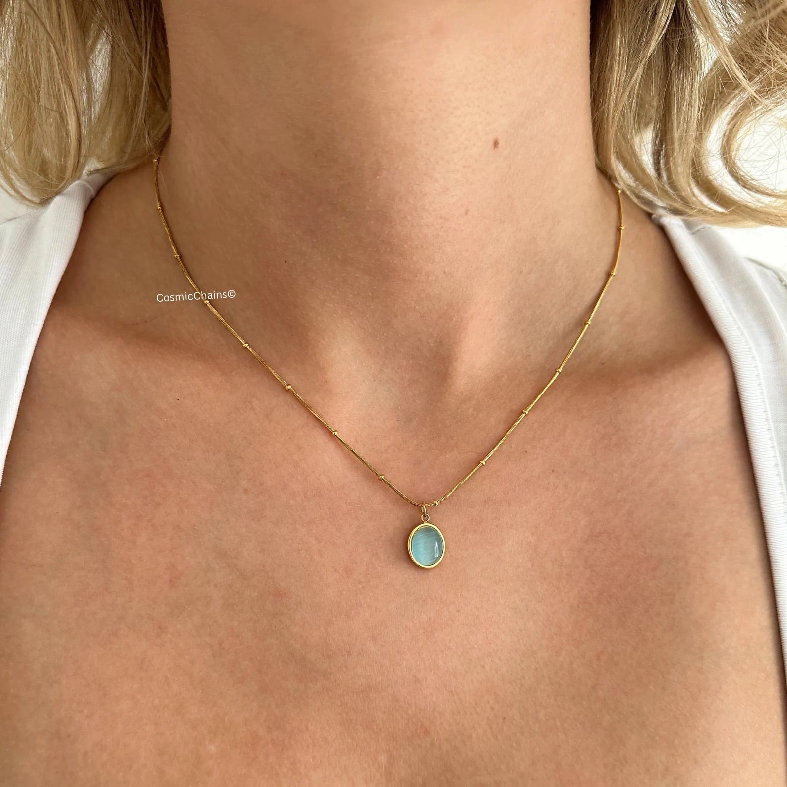 Blue Pendant Necklace - Cosmic Chains