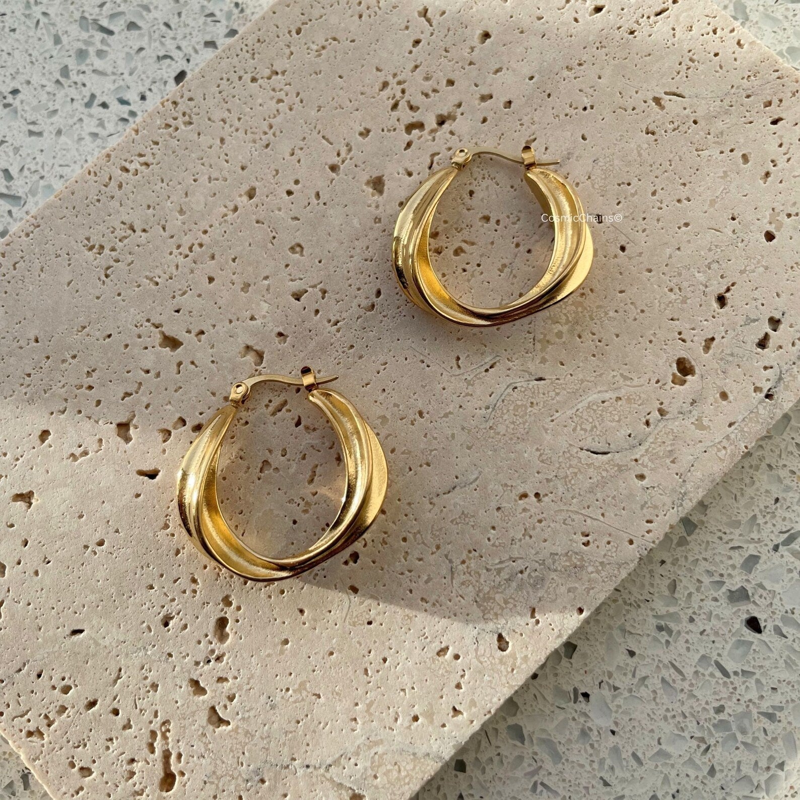 Discover new Big Gold Twisted Hoops