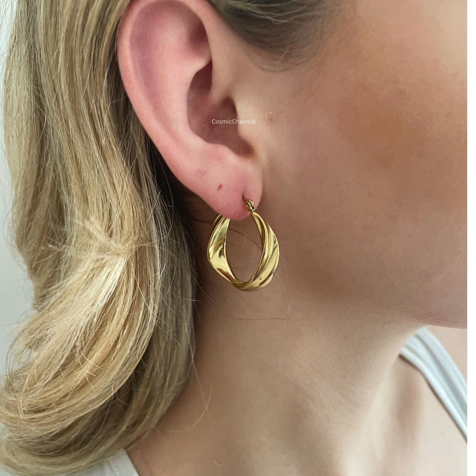 Callie Golden Hoops - Cosmic Chains