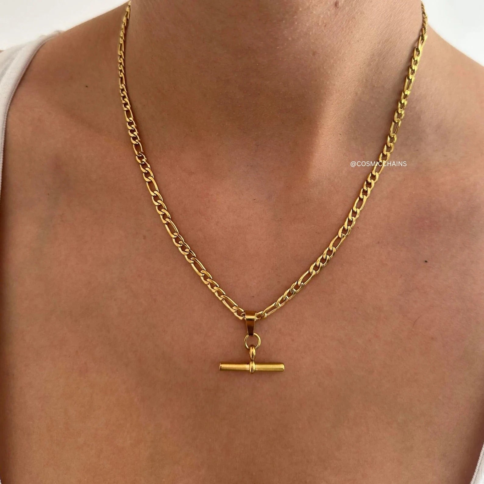 Classic Gold T bar Chain - Cosmic Chains 