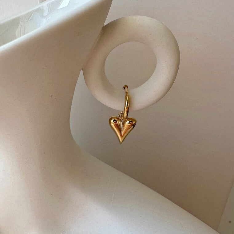Chic Gold Heart Hoops, water safe and tarnish free