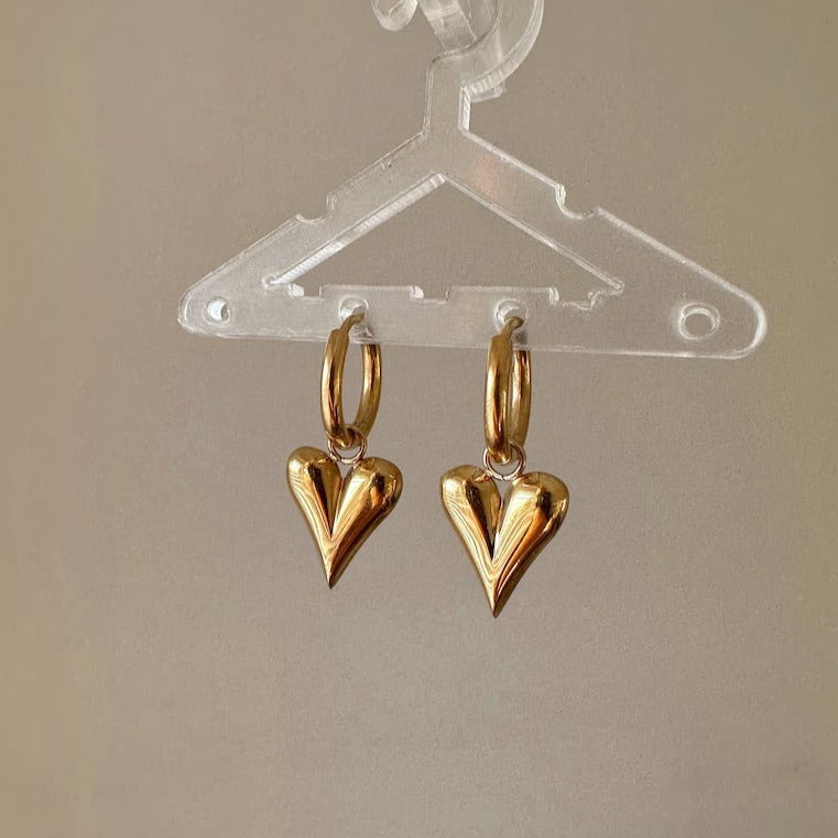 Trending Gold Heart Hoops for everyday wear