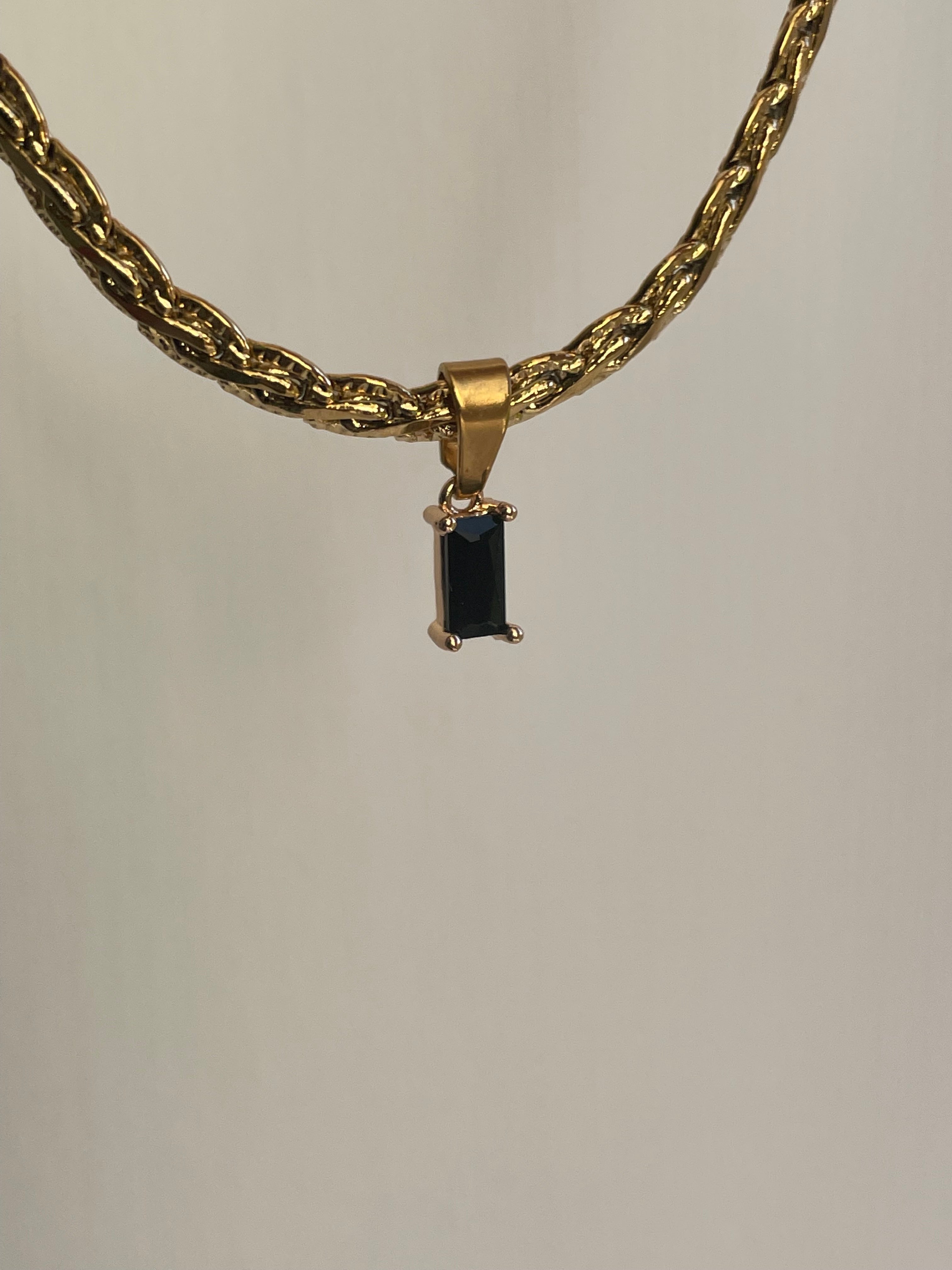 Black Gem Necklace - Cosmic Chains