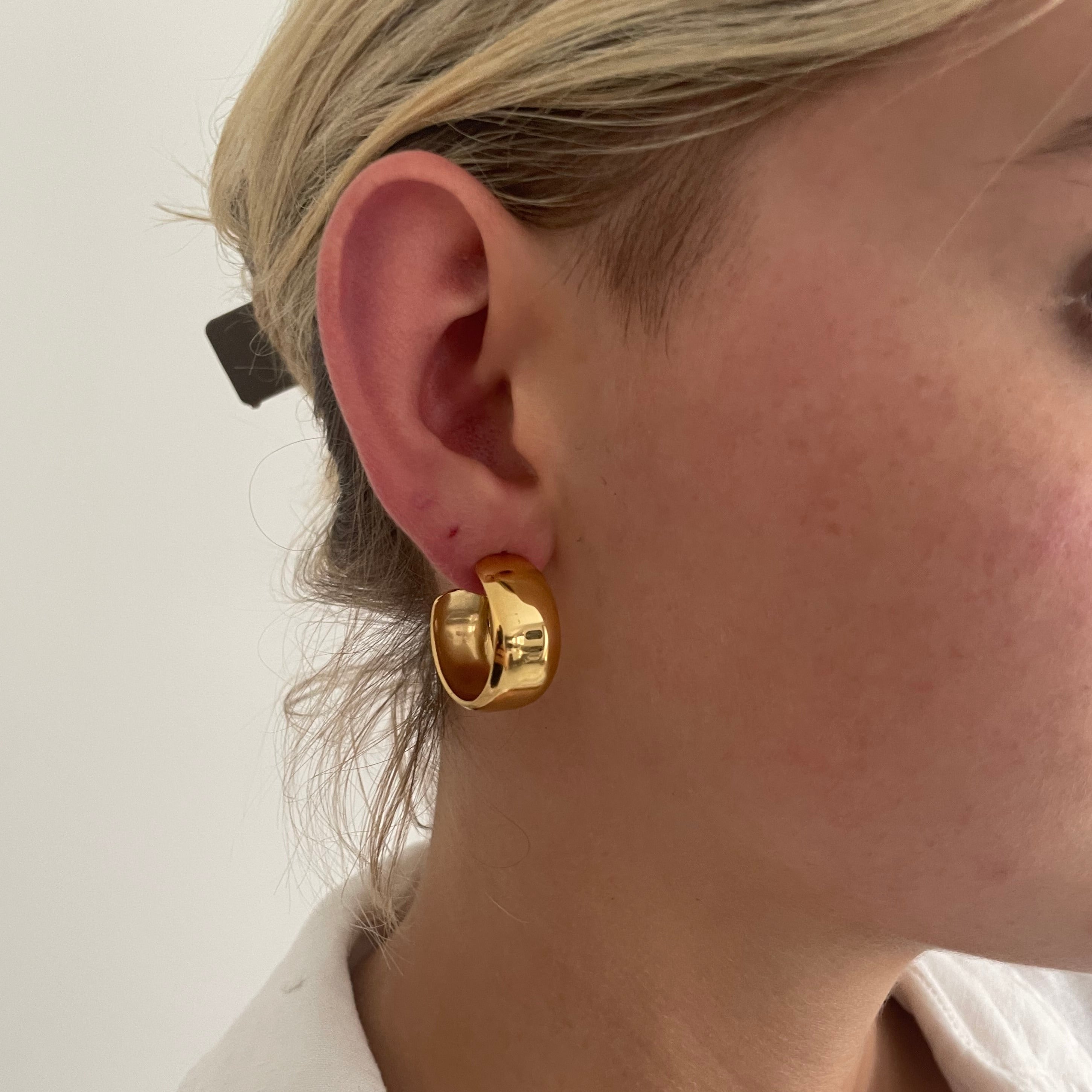Statement Big Round Earrings Gold