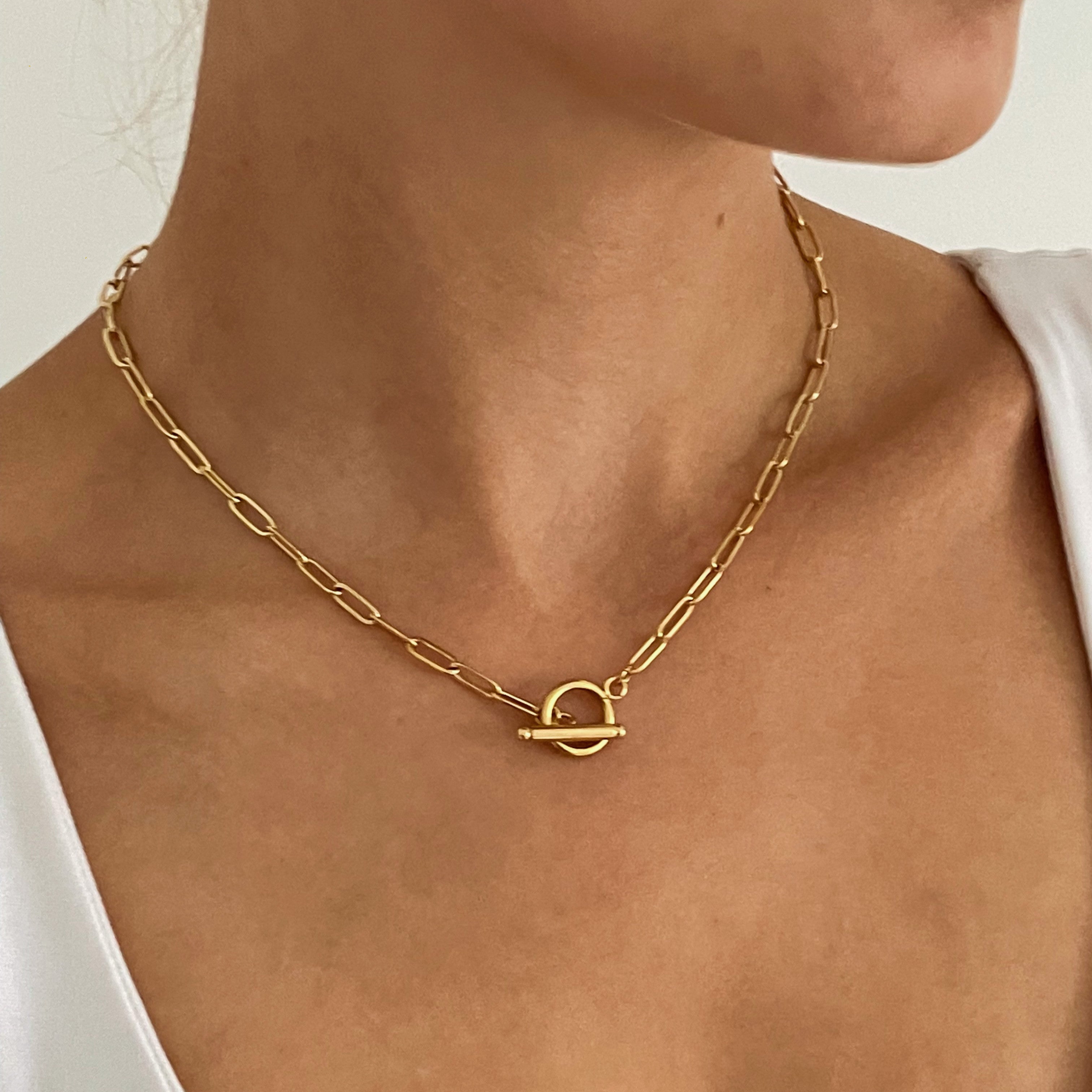 Water-safe Paperclip Gold Toggle Chain for any occasion