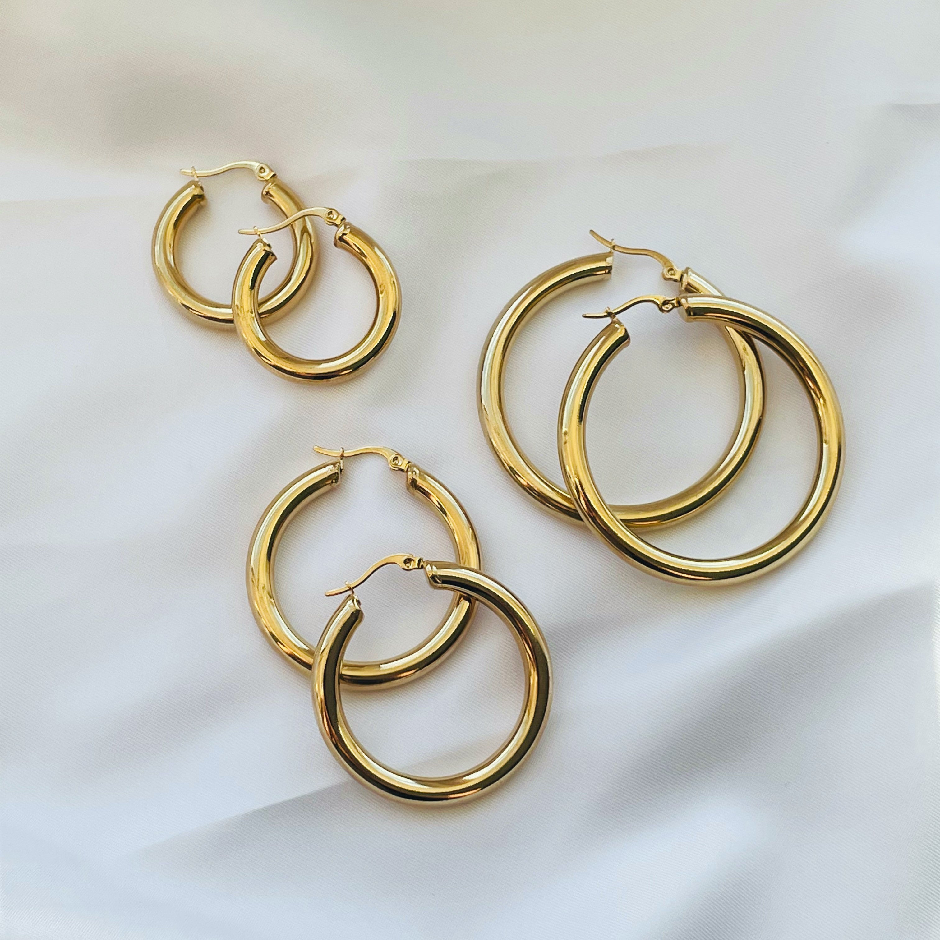 Gold Chunky Hoops - Cosmic Chains 