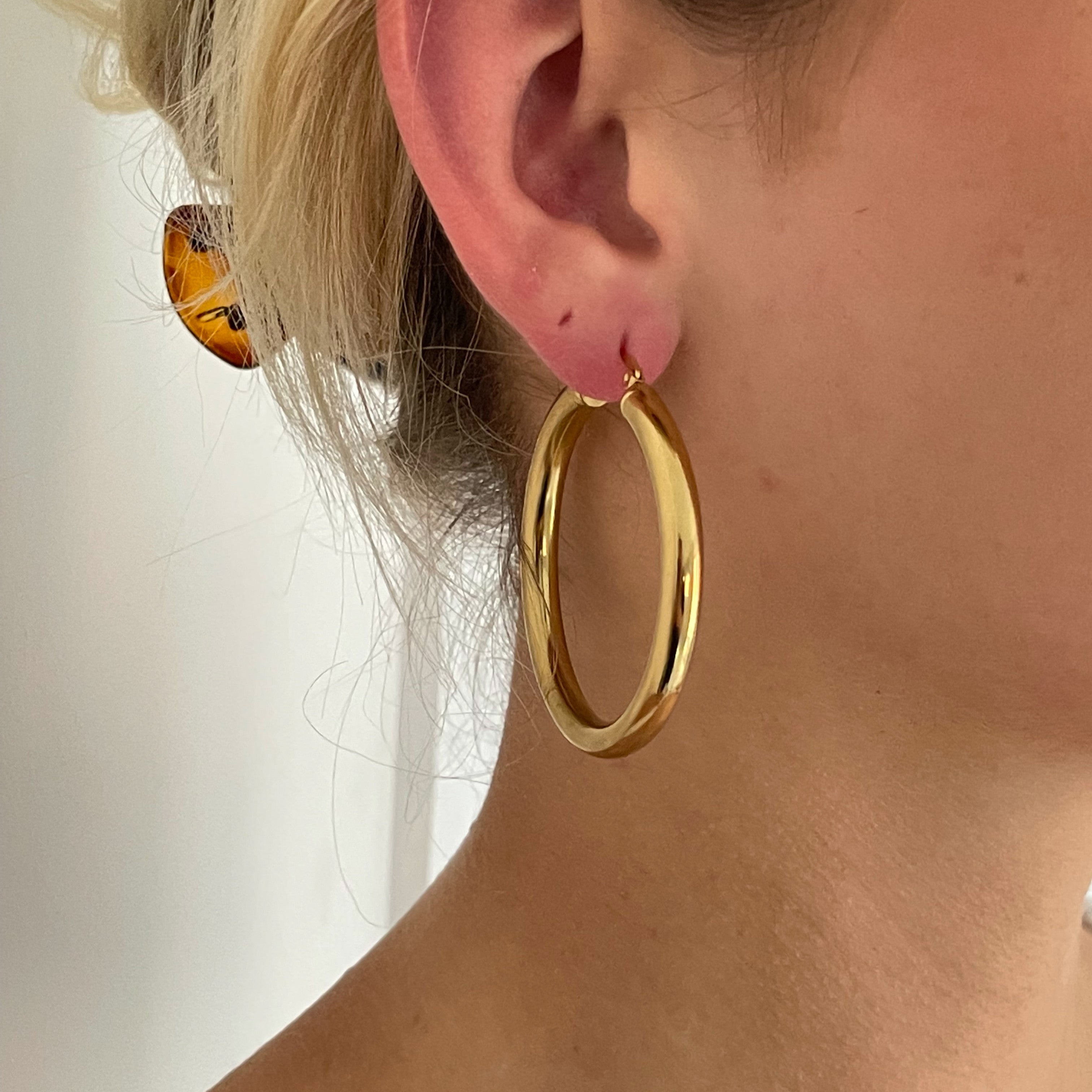 Gold Chunky Hoops - Cosmic Chains 