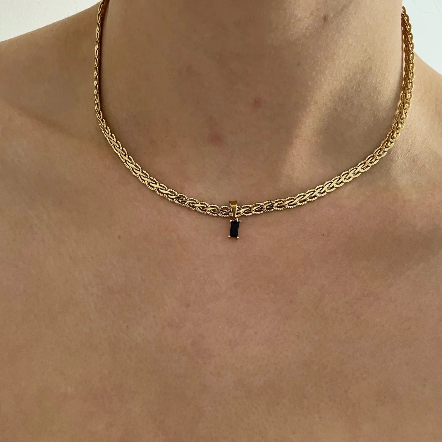 Black Gem Necklace - Cosmic Chains