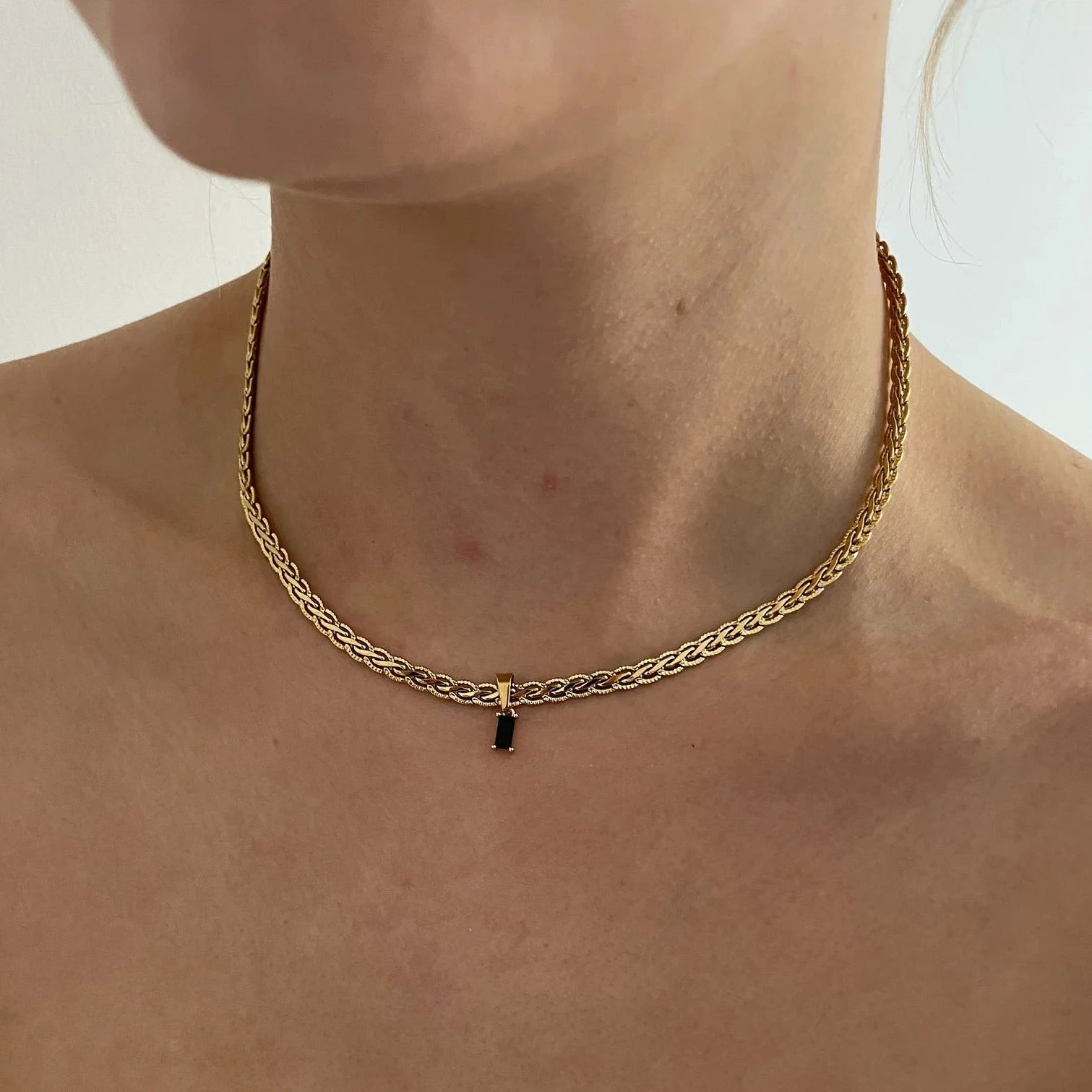 Black Gem Necklace - Cosmic Chains