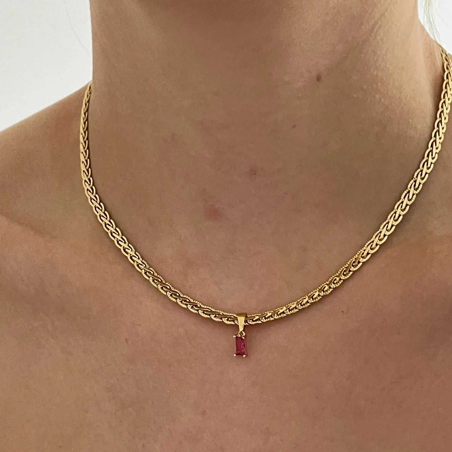 Red Gem Necklace - Cosmic Chains