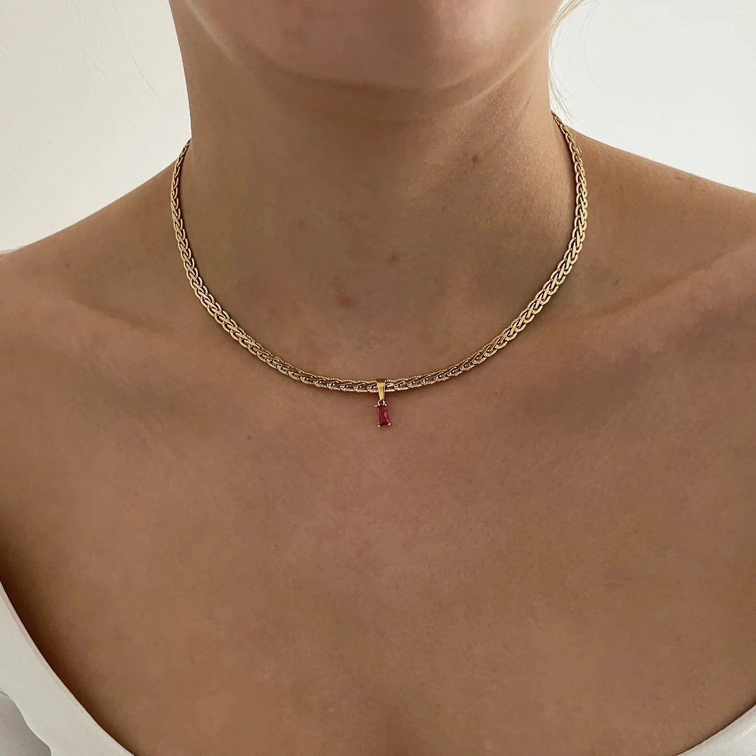 Red Gem Necklace - Cosmic Chains