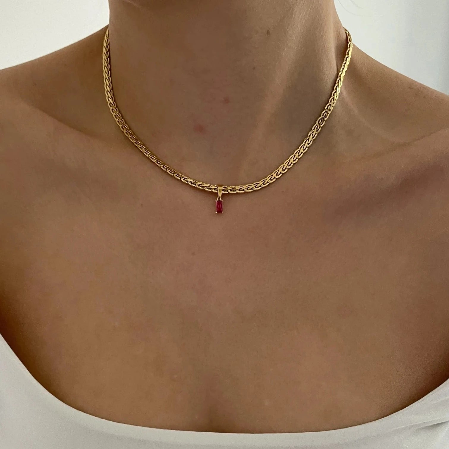 Red Gem Necklace - Cosmic Chains
