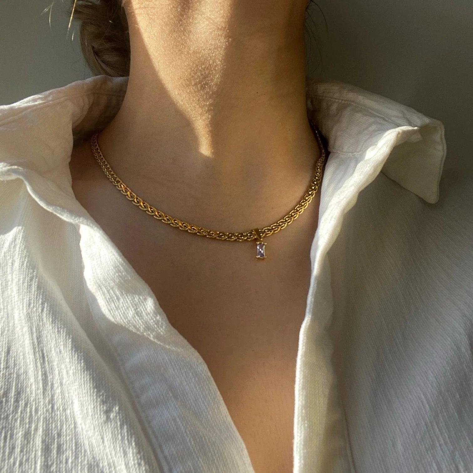 Clear Gem Necklace - Cosmic Chains