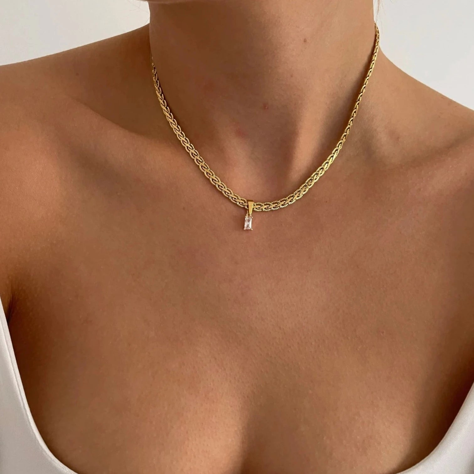 Clear Gem Necklace - Cosmic Chains