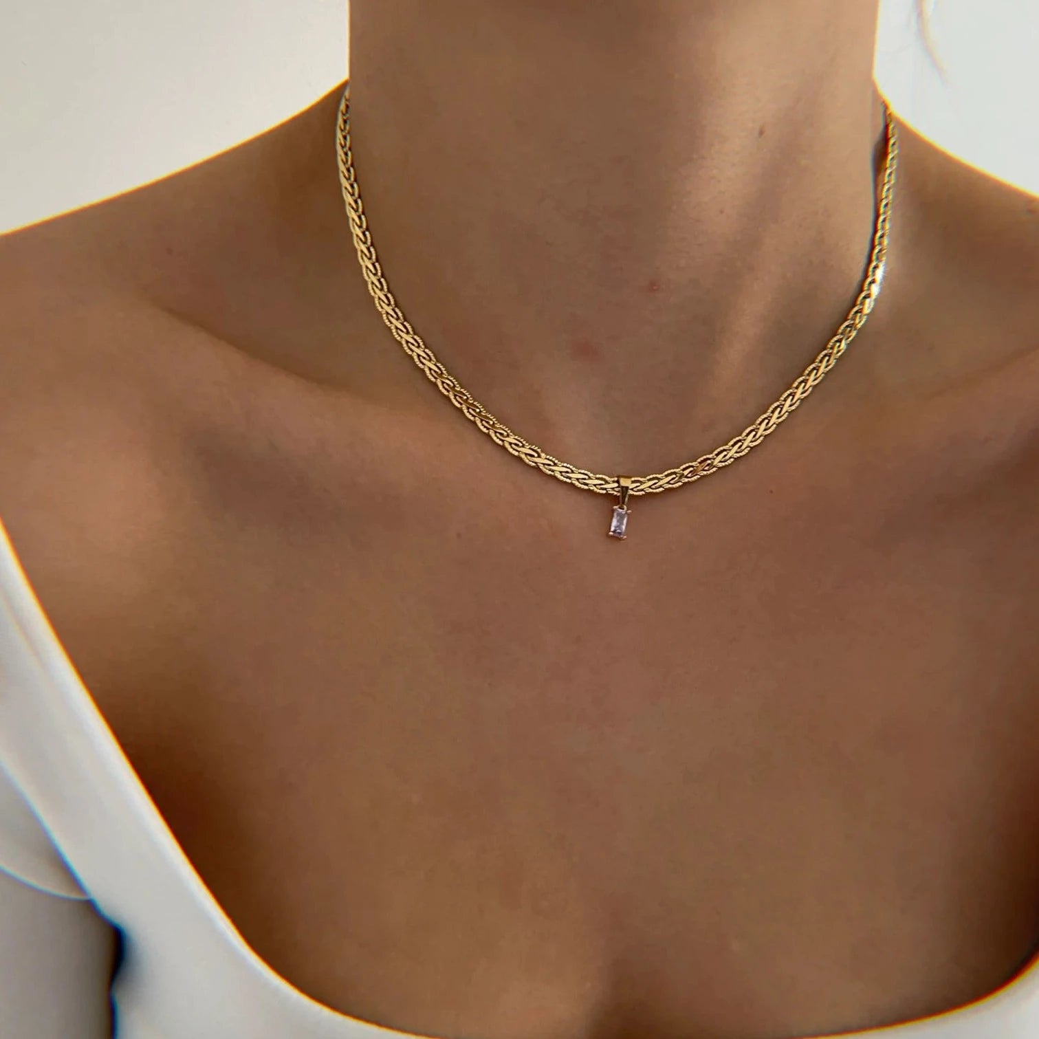 Clear Gem Necklace - Cosmic Chains