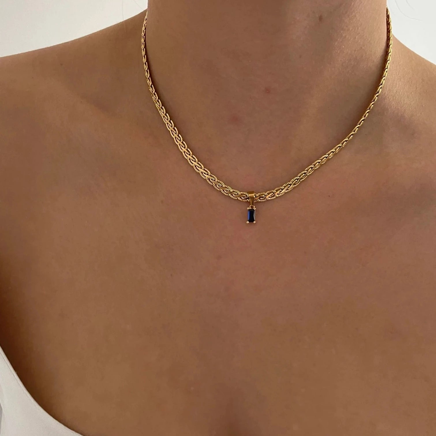 Blue Gem Necklace - Cosmic Chains