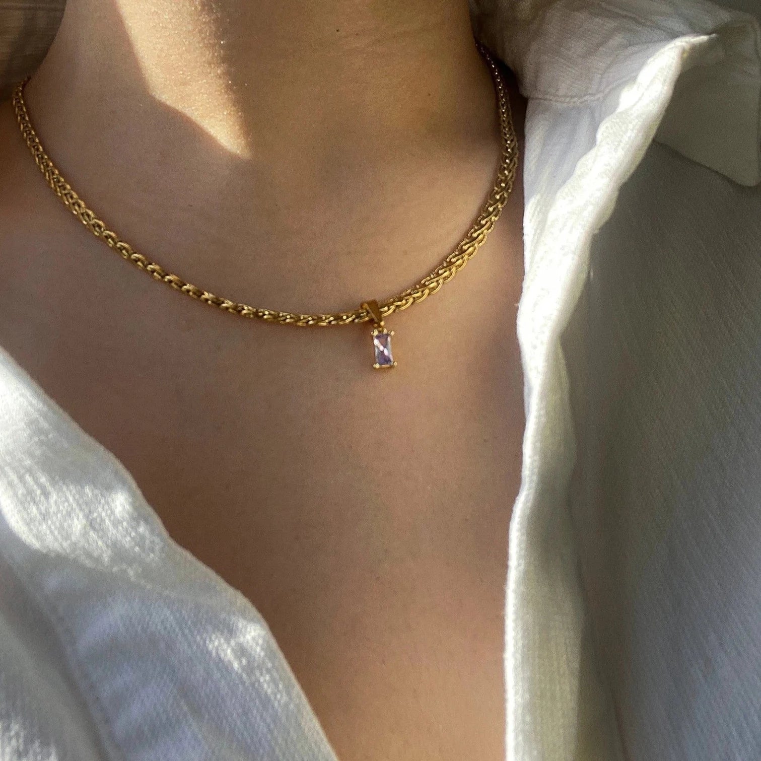 Clear Gem Necklace - Cosmic Chains