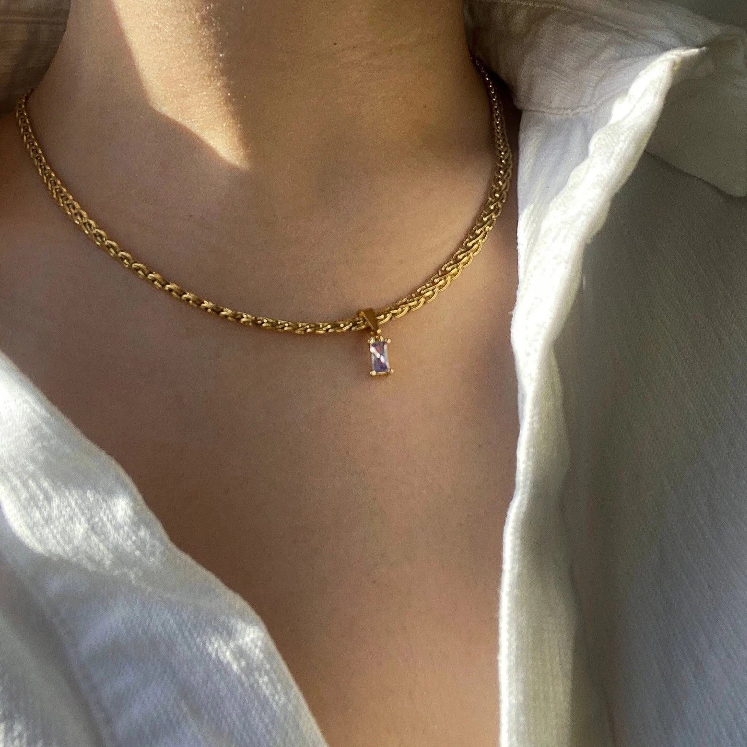 Clear Gem Necklace - Cosmic Chains