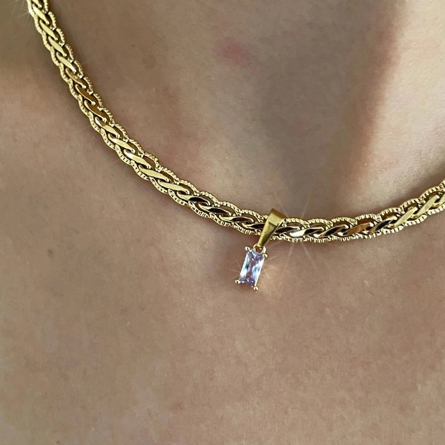 Clear Gem Necklace - Cosmic Chains