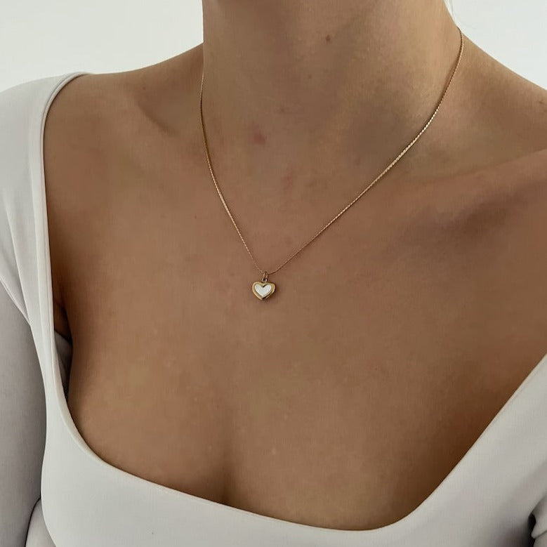 Bridesmaid gift Small Gold Heart Necklace