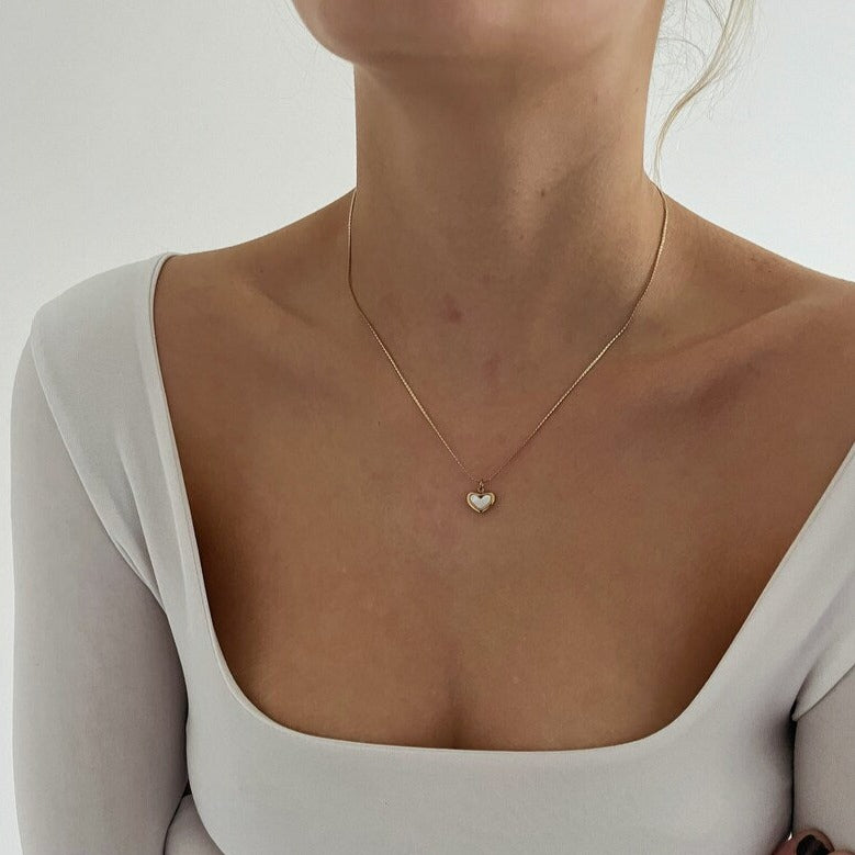 Small Gold Heart Necklace - Dainty and Delicate