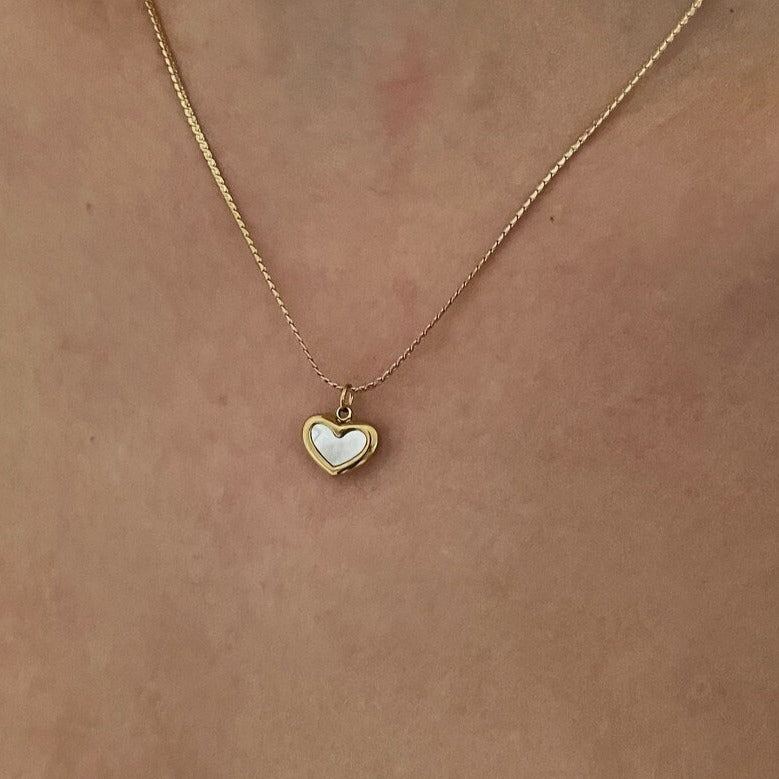 Cute Small Gold Heart Necklace - Love on Display