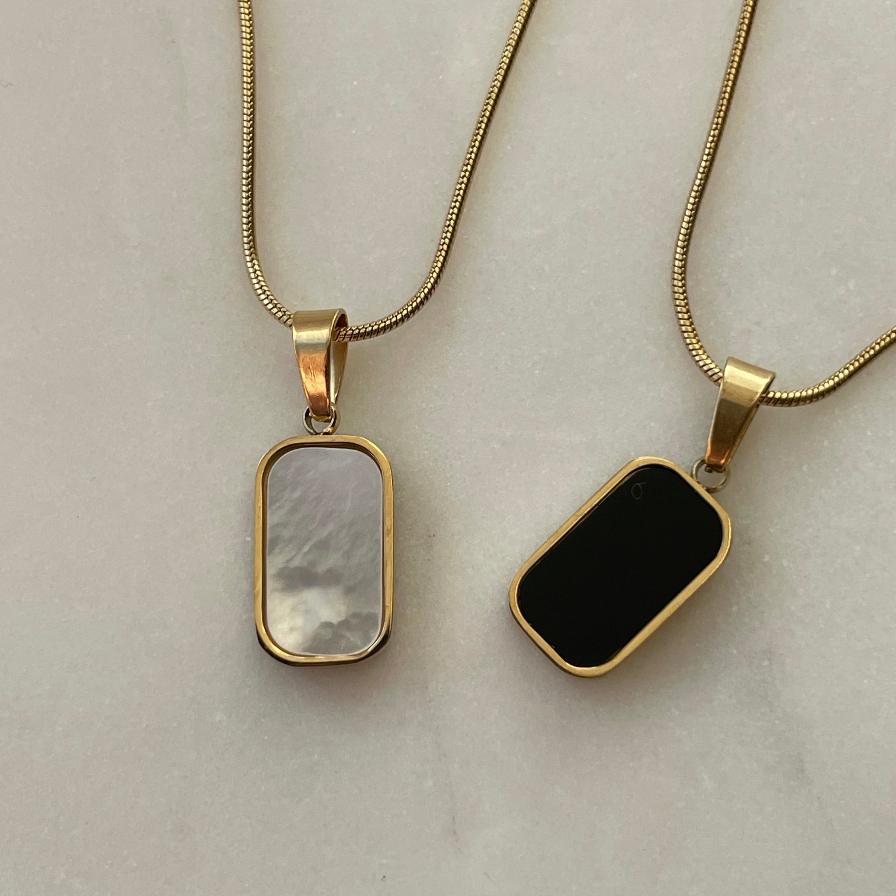 Chic Gold Double Sided Pendant Necklace