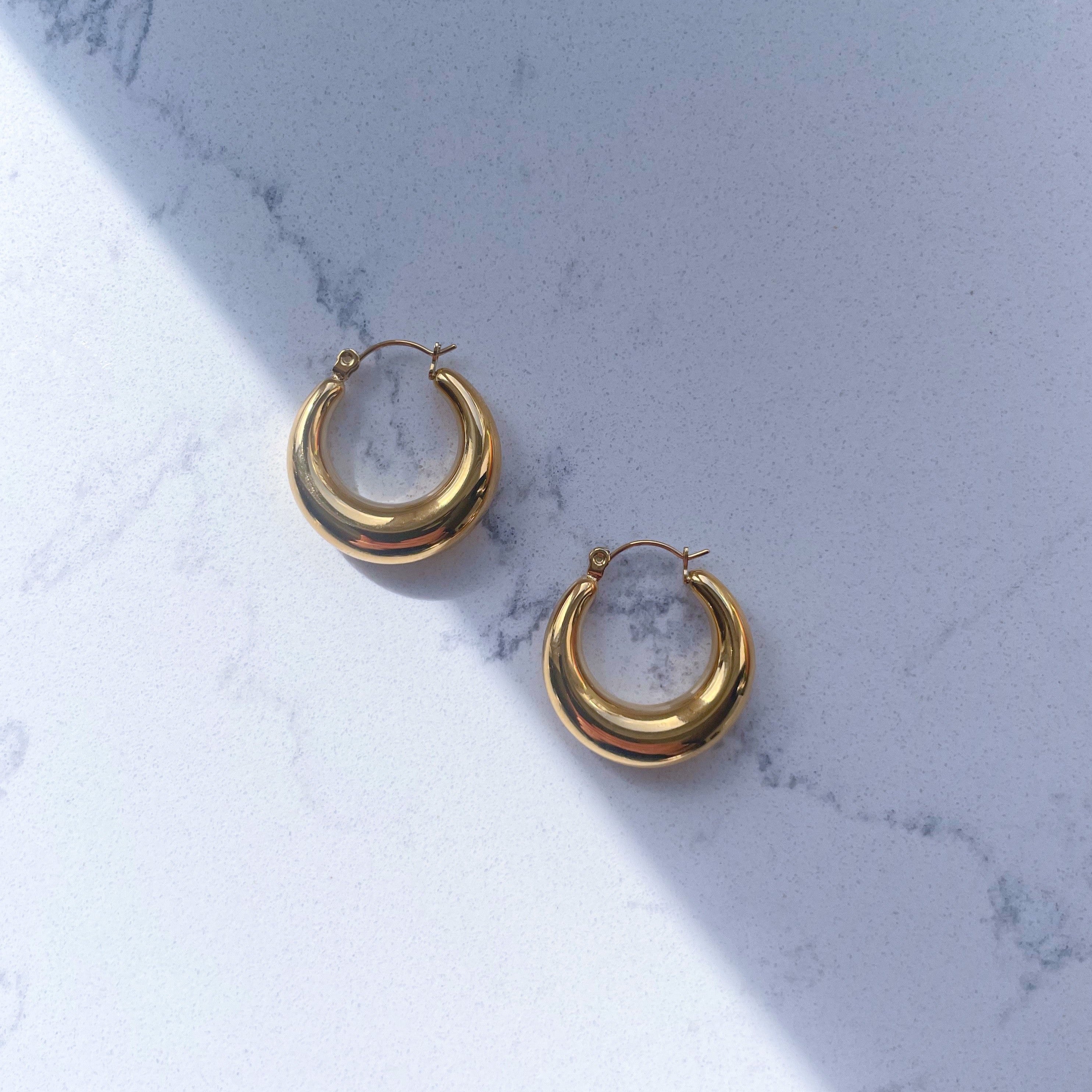 Fashionable Gold Hoop Earrings