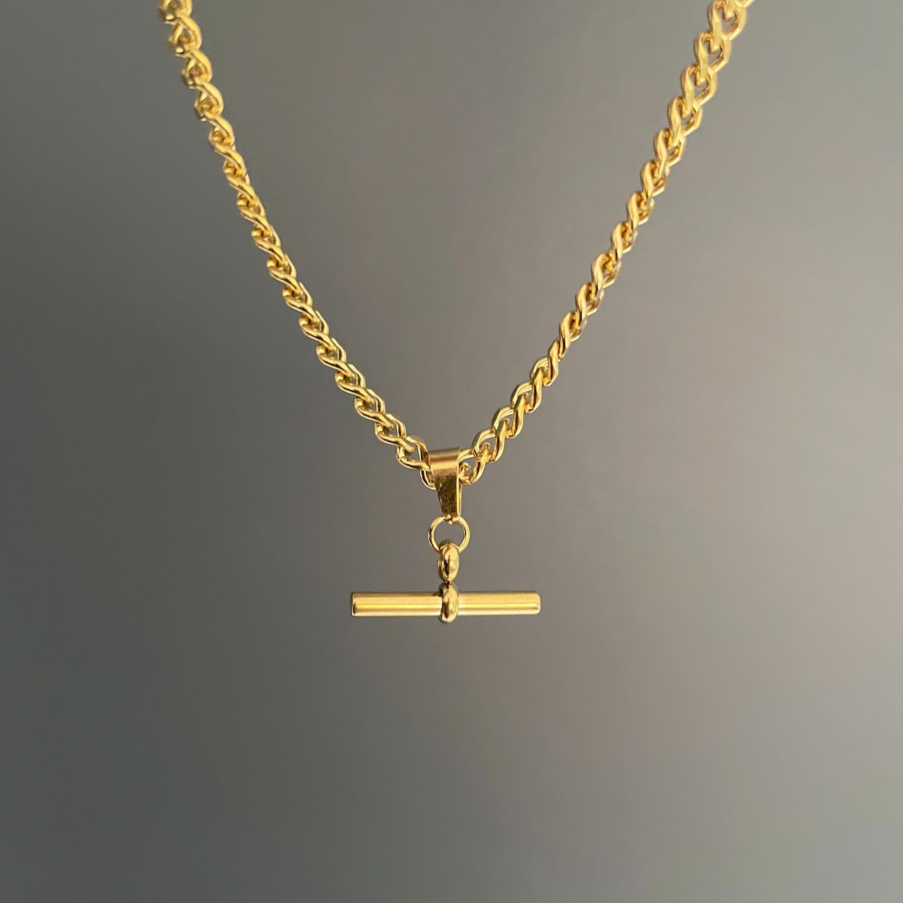 Curb T Bar Necklace - Cosmic Chains 