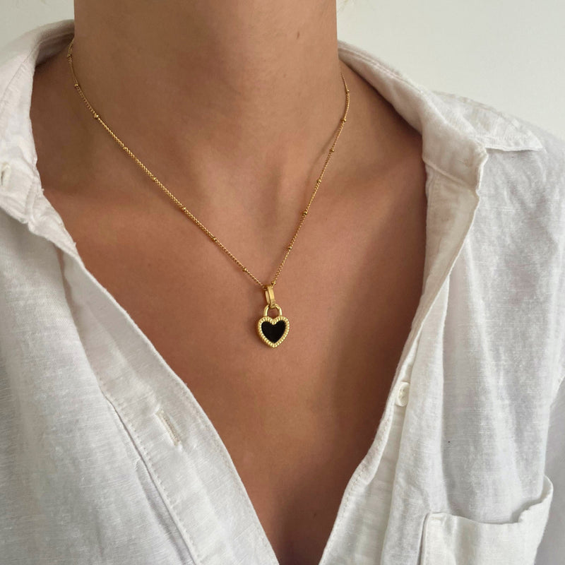 Double Sided Heart Necklace - Cosmic Chains 