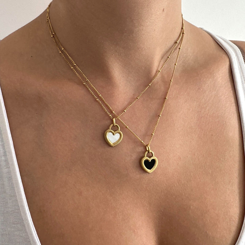 Double Sided Heart Necklace - Cosmic Chains 