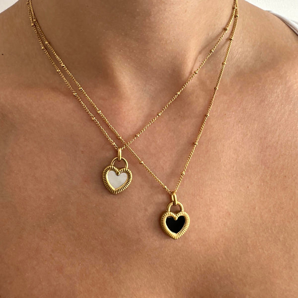 Double Sided Heart Necklace - Cosmic Chains 
