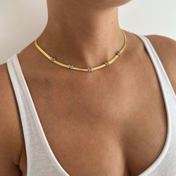Butterfly Herringbone Necklace - Cosmic Chains 