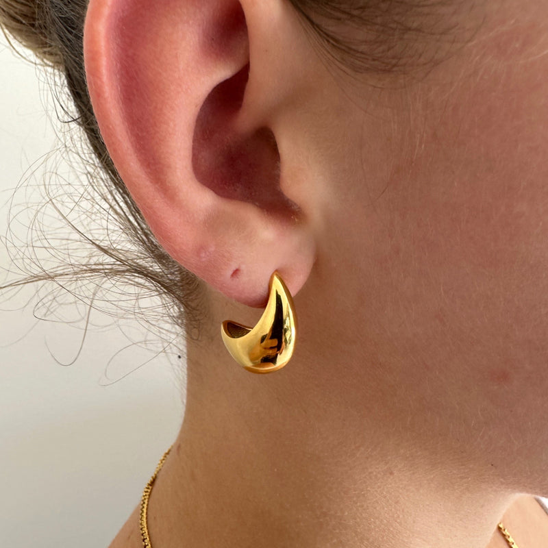 Gold Drop Hoops - Cosmic Chains 