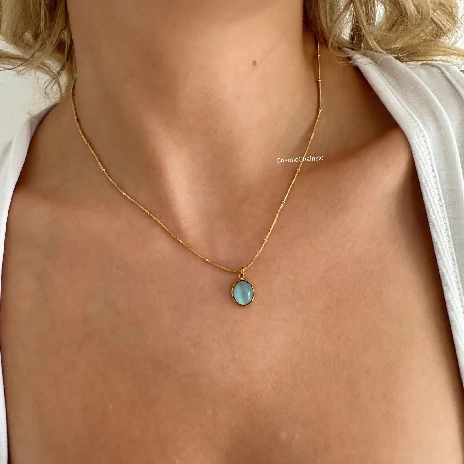 Blue Pendant Necklace - Cosmic Chains 