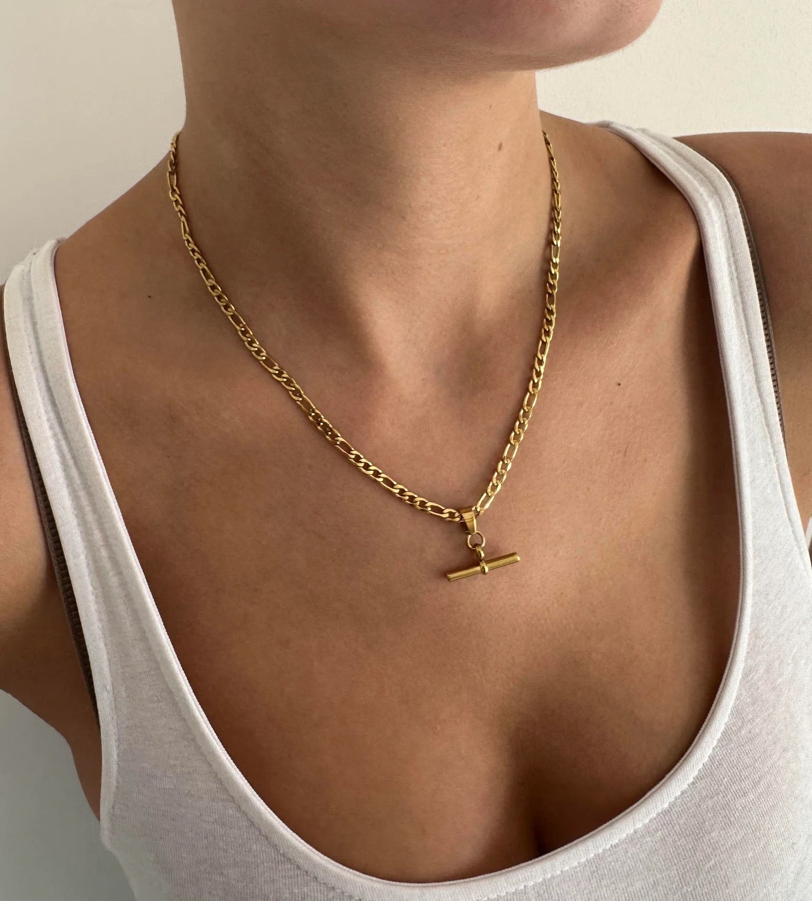 Gold T Bar Necklace is perfect statement piece 