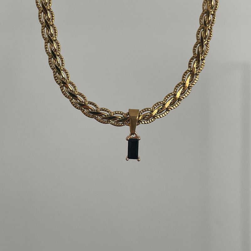 Black Gem Necklace - Cosmic Chains 
