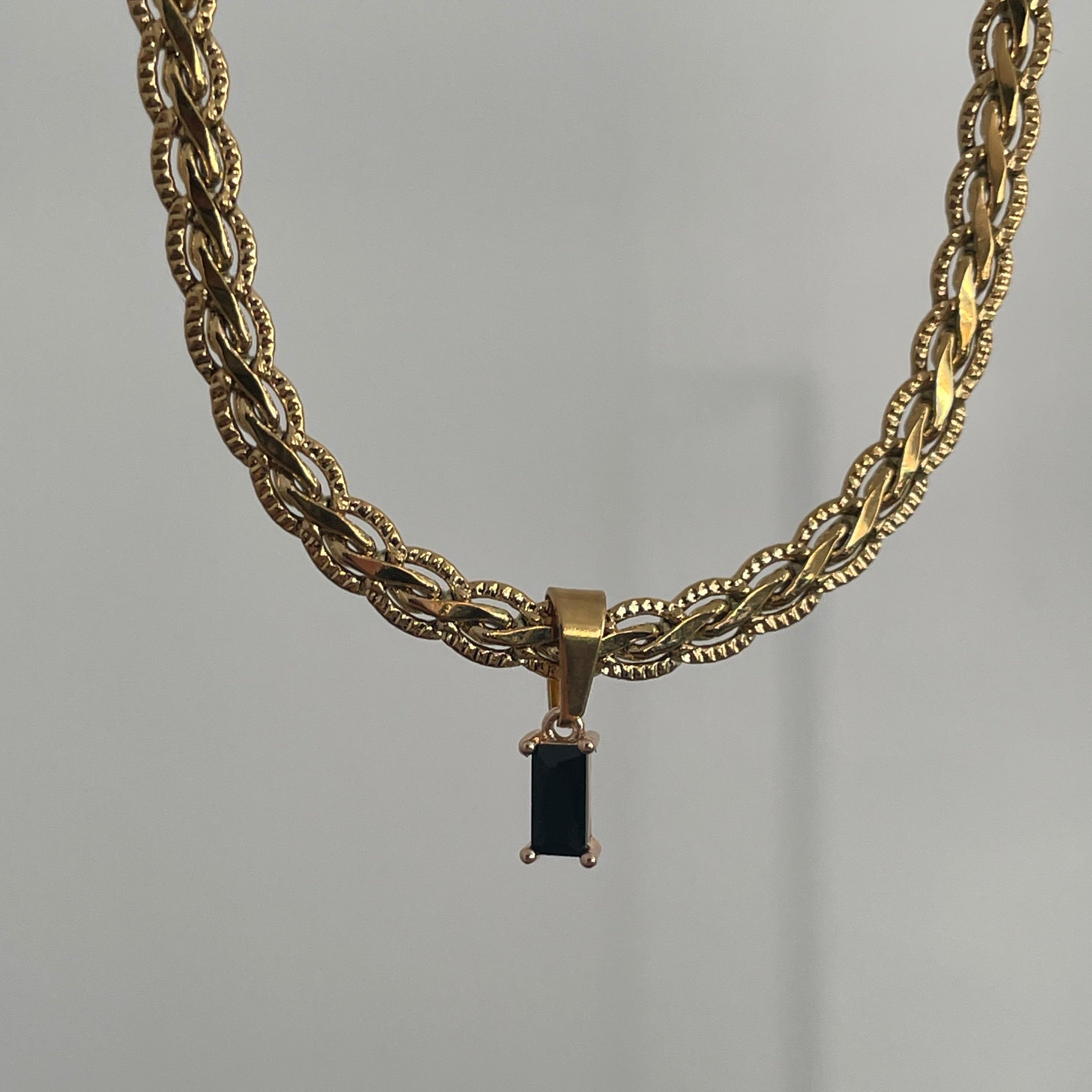 Black Gem Necklace - Cosmic Chains 