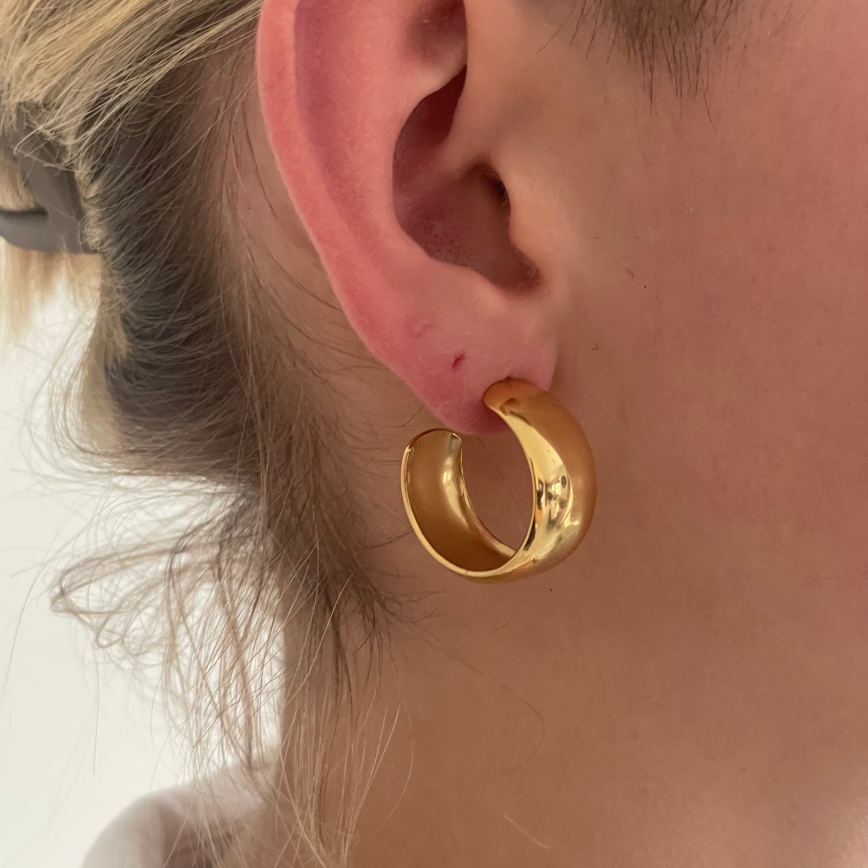Chunky Gold Stud Hoops - Cosmic Chains 
